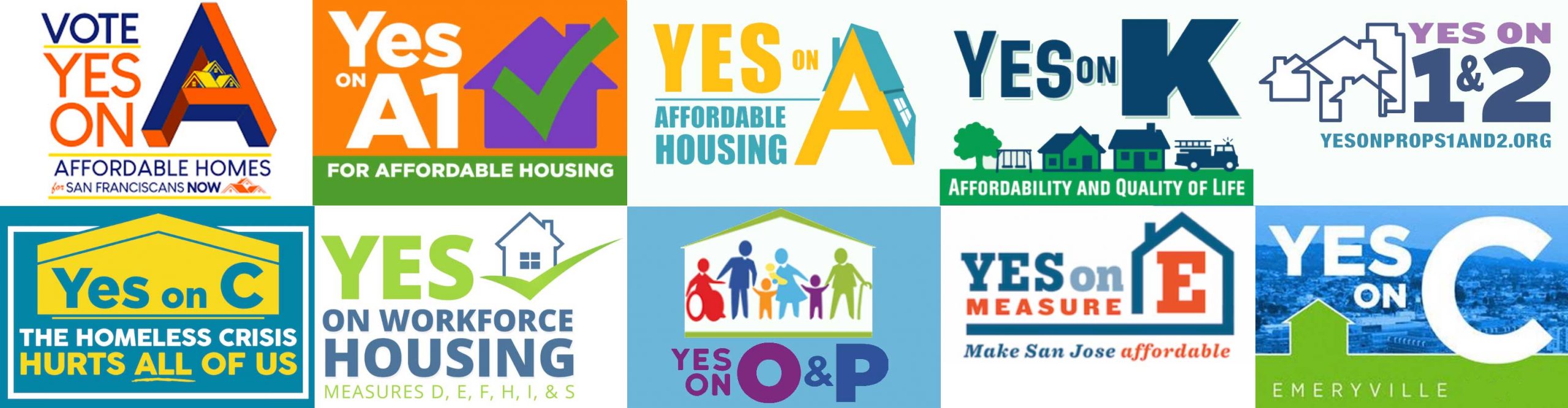 10 major housing bills & measures NPH community won! A, A1, K, Prop 1 & 2, C, O & P, E, Napa TOTs, and Emeryville C