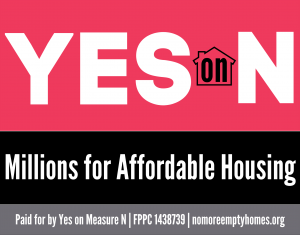 Red and Black graphic saying "Yes on N" in white lettering